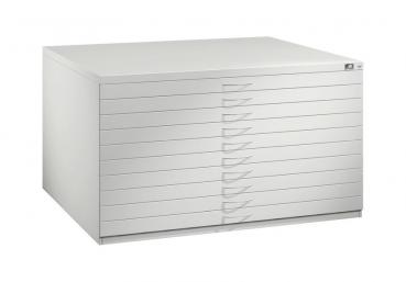 Flachablageschrank für Formate bis DIN A0, 10 Schubladen, H760xB1350xT960mm