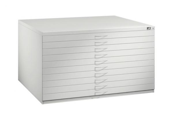 Flachablageschrank für Formate bis DIN A0, 10 Schubladen, H760xB1350xT960mm