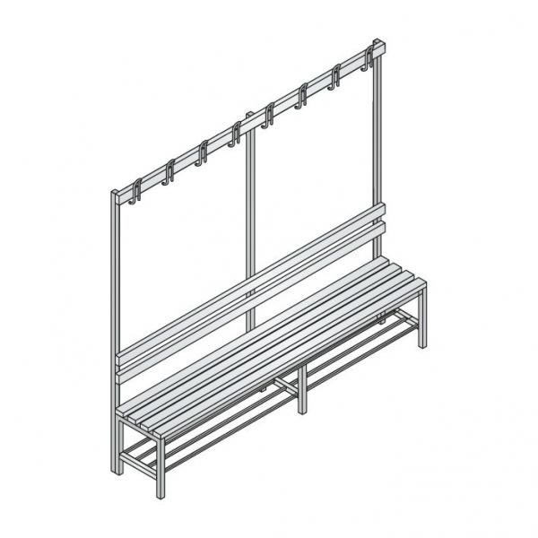 C+P Garderobenbank Basic mit Schuhrost