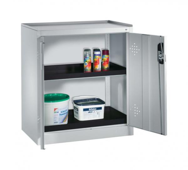 Umwelt-Beistellschrank mit Drehtüren, 2 Polyethylen-Wannen, H1020xB930xT500mm